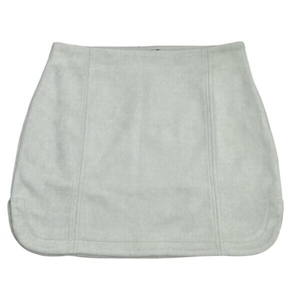 NWT STEVE MADDEN Faux Suede Mini Skirt Sz Medium Gray - Picture 2 of 5
